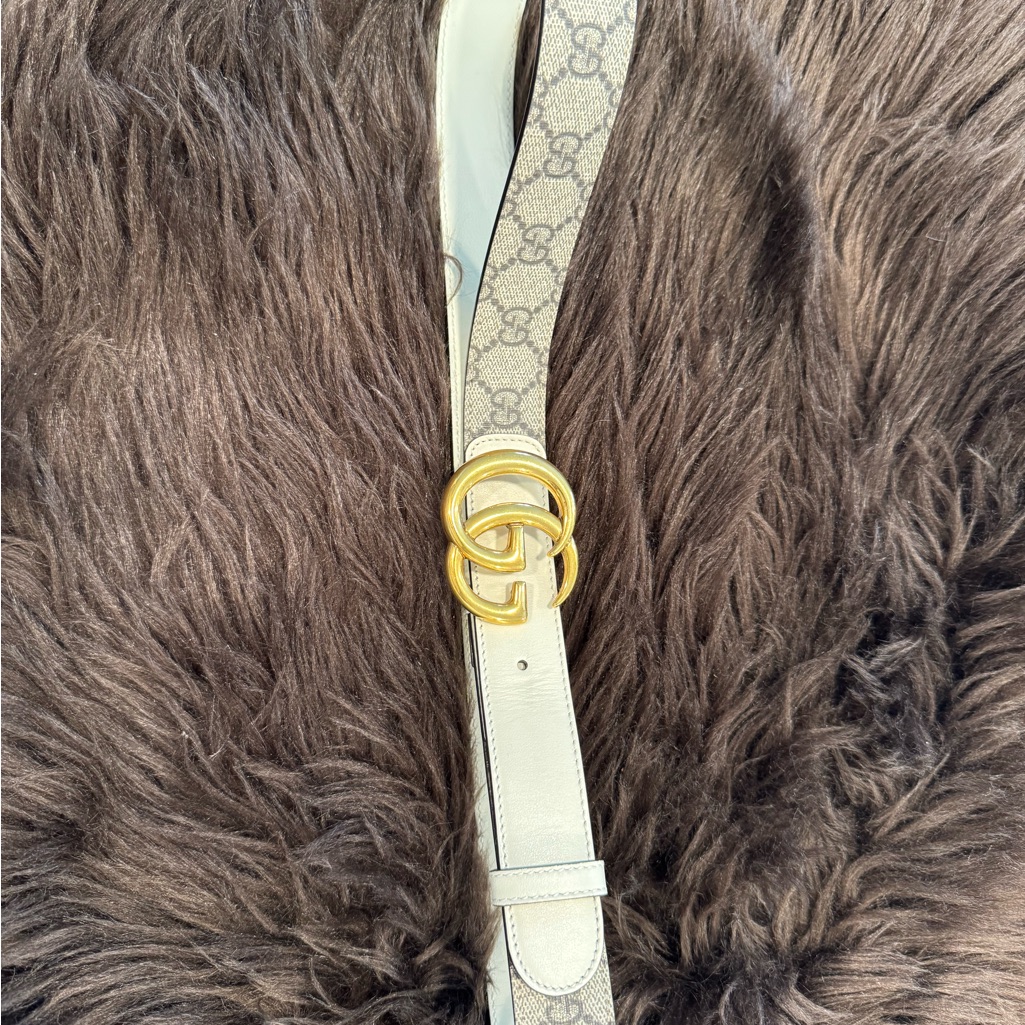 Gucci Beige And Gold Women's Belt